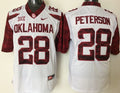 Oklahoma Sooners #28 Peterson White Red Stitched Jersey