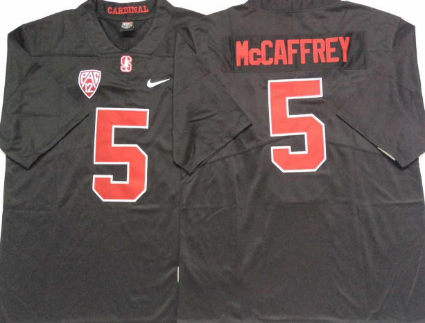 Stanford Cardinals Black #5 McCAFFREY Stitched Jersey