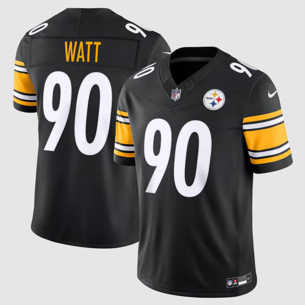 Men’s Pittsburgh Steelers #90 T. J. Watt Nike Black F.U.S.E. Vapor Limited Jersey