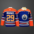 Youth Edmonton Oilers #29 Leon Draisaitl Blue Orange Stitched Jersey