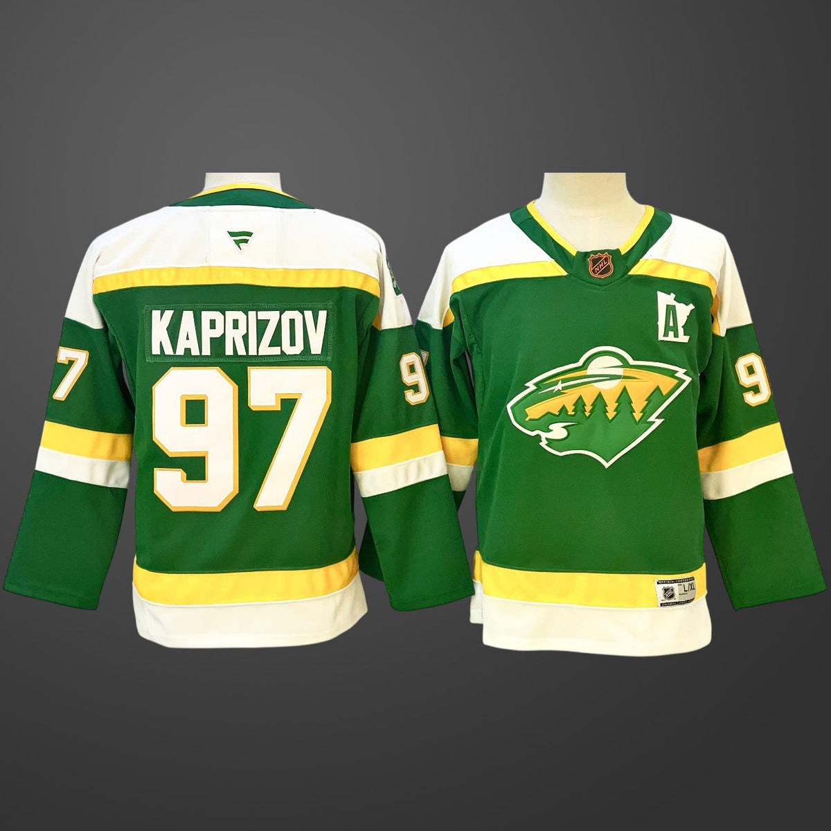 Youth Minnesota Wild #97 Kirill Kaprizov Green Hockey Jersey