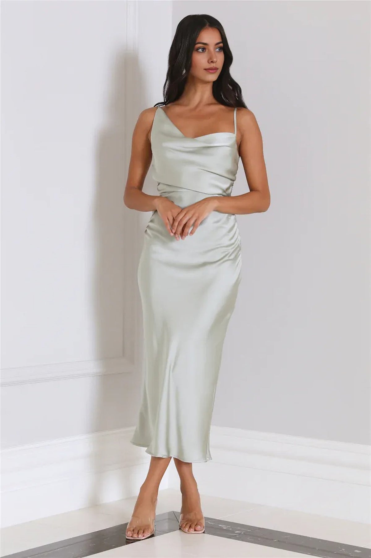Silky Touch Satin Midi Dress
