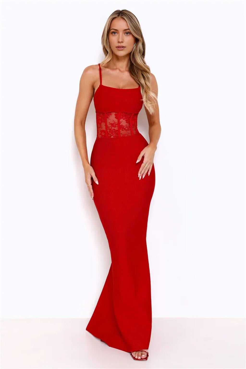 Eyes On The Prize Bandage Glitter Maxi Dress