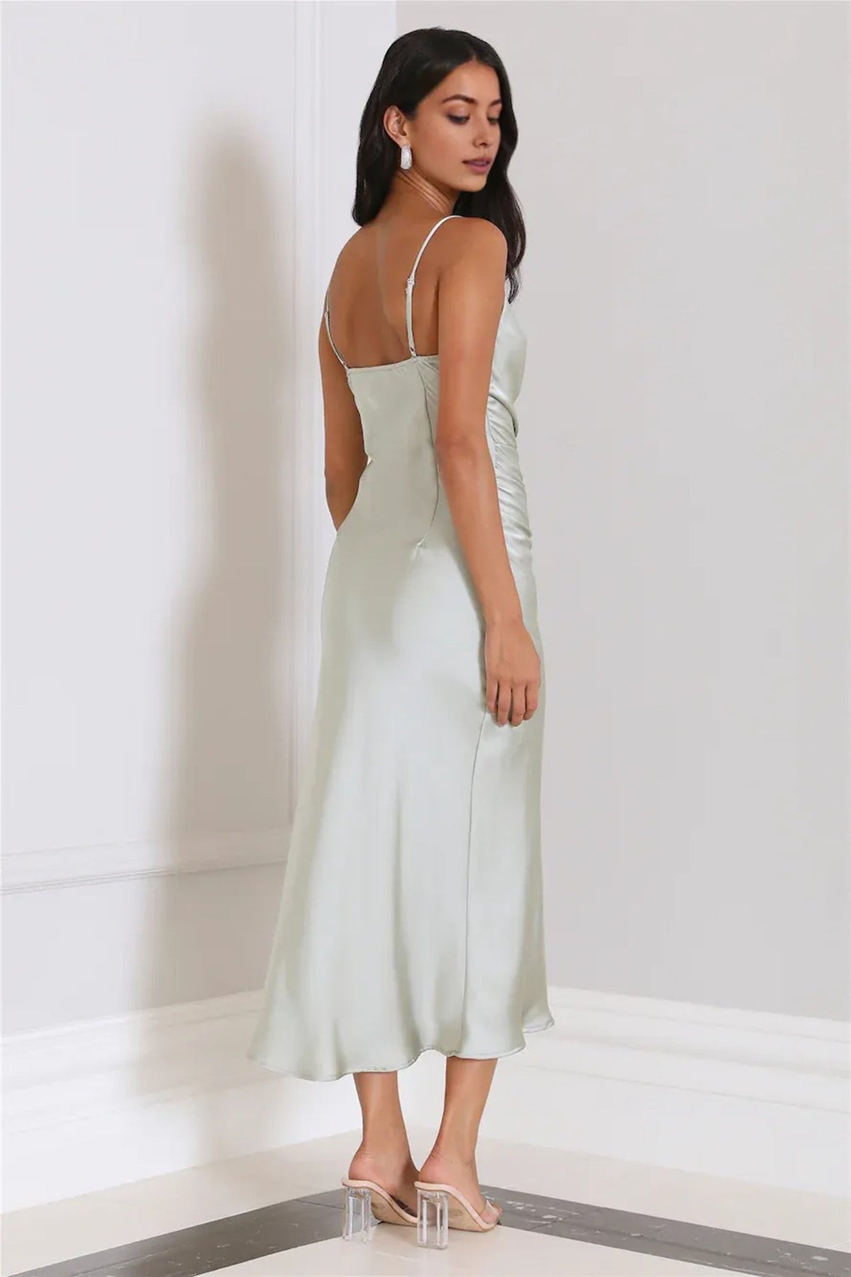 Silky Touch Satin Midi Dress