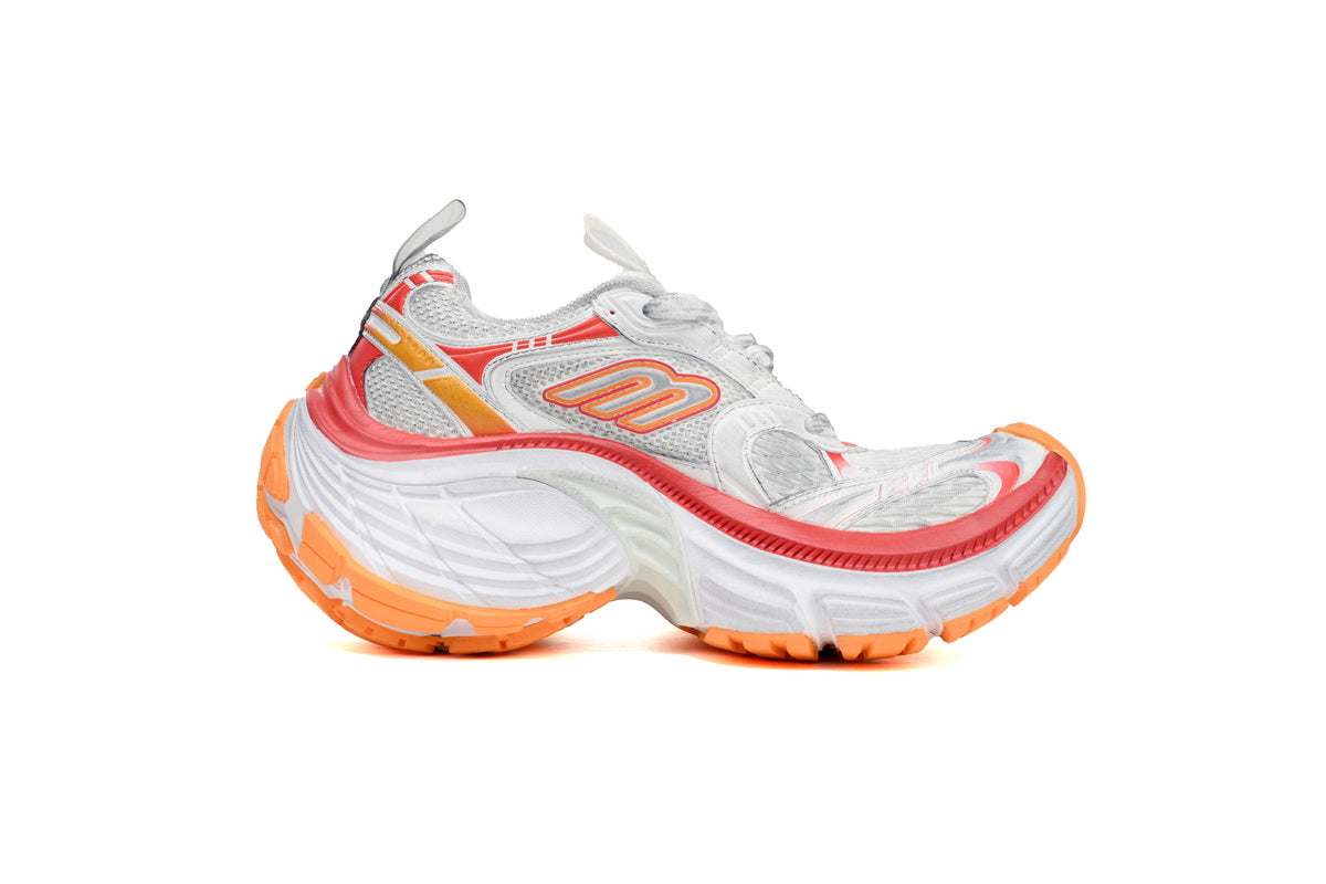 Balenciaga 10XL Sneaker In White/Red/Orange 784342 W2MV2 9670