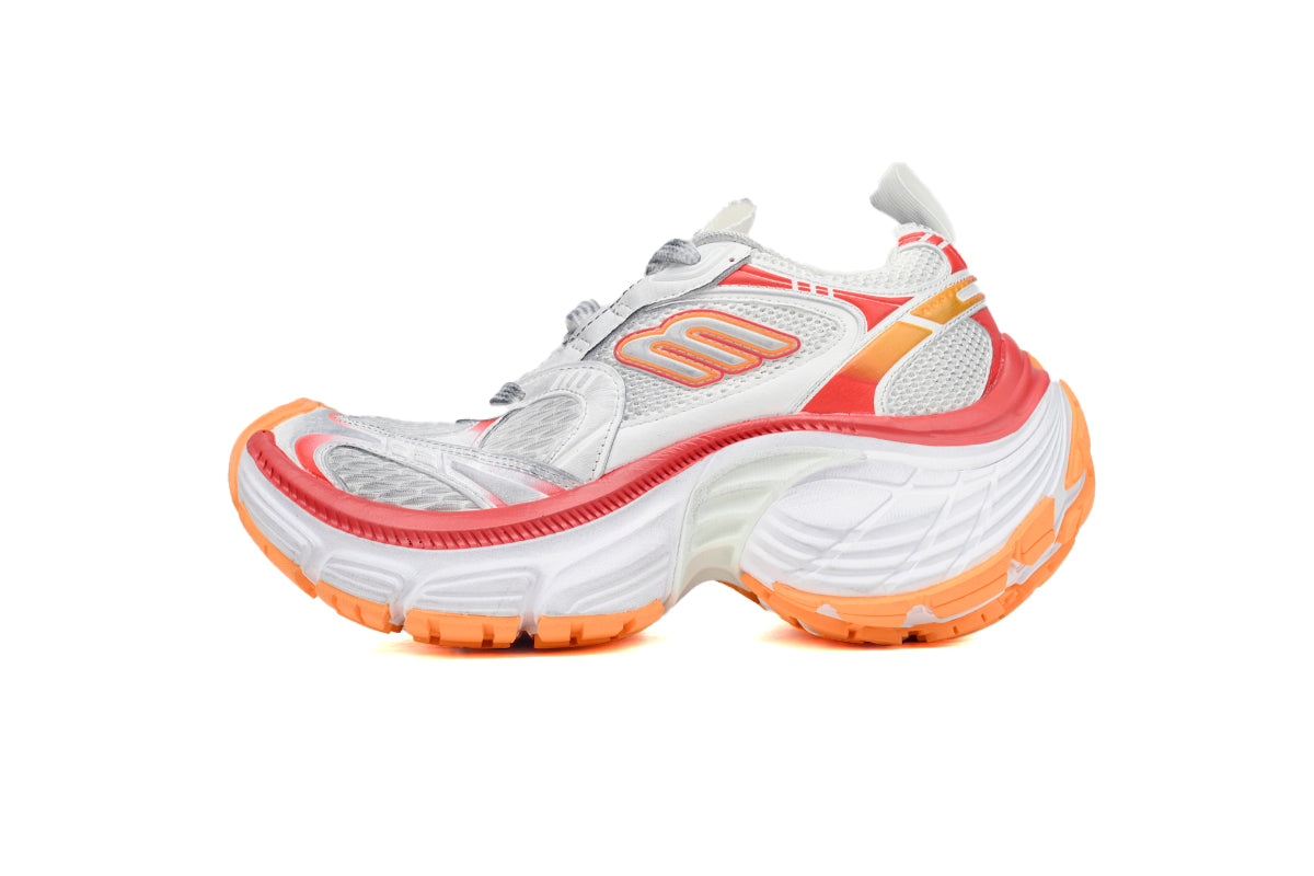 Balenciaga 10XL Sneaker In White/Red/Orange 784342 W2MV2 9670