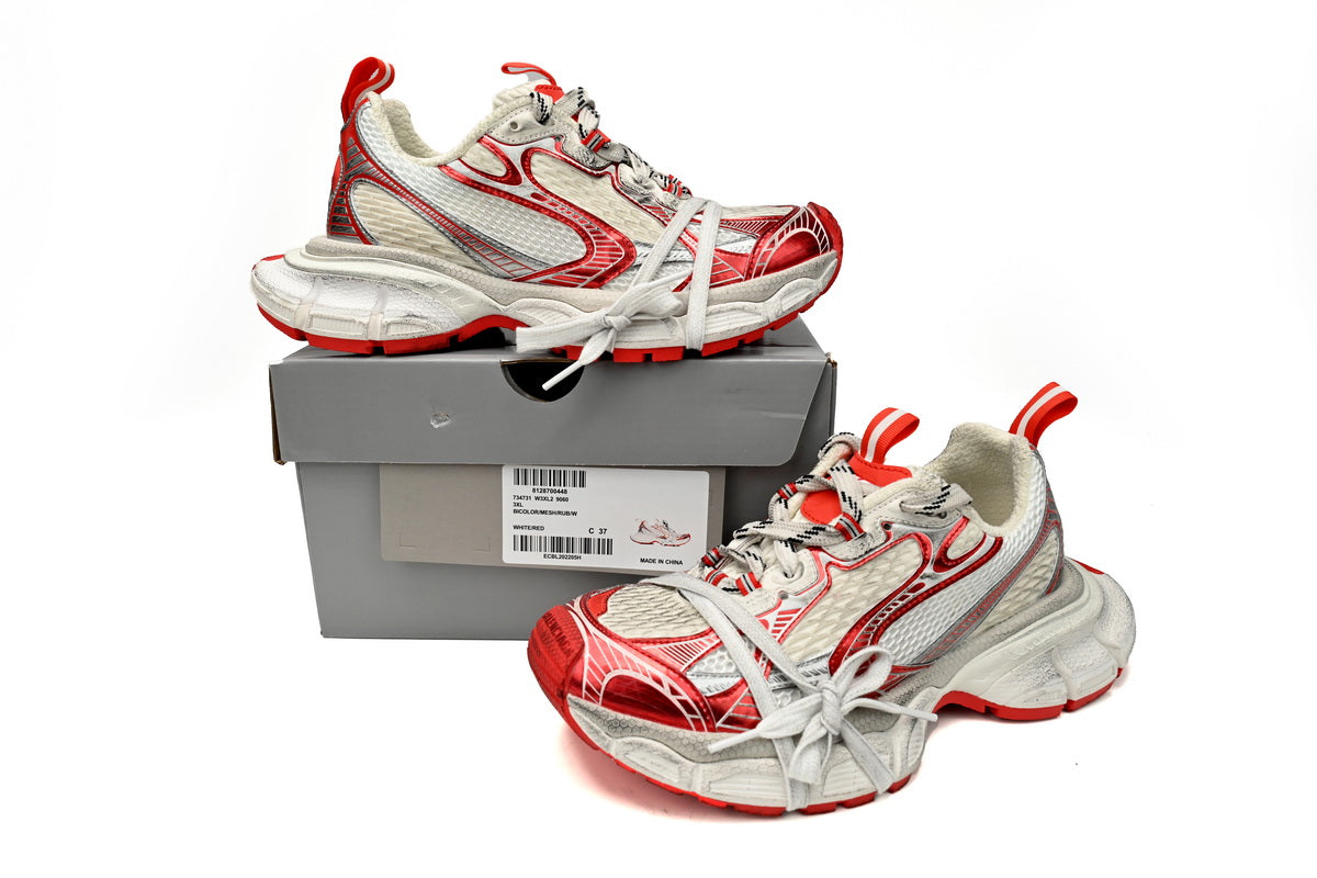 Balenciaga 3XL Sneaker White Red 734734 W3XL2 9060