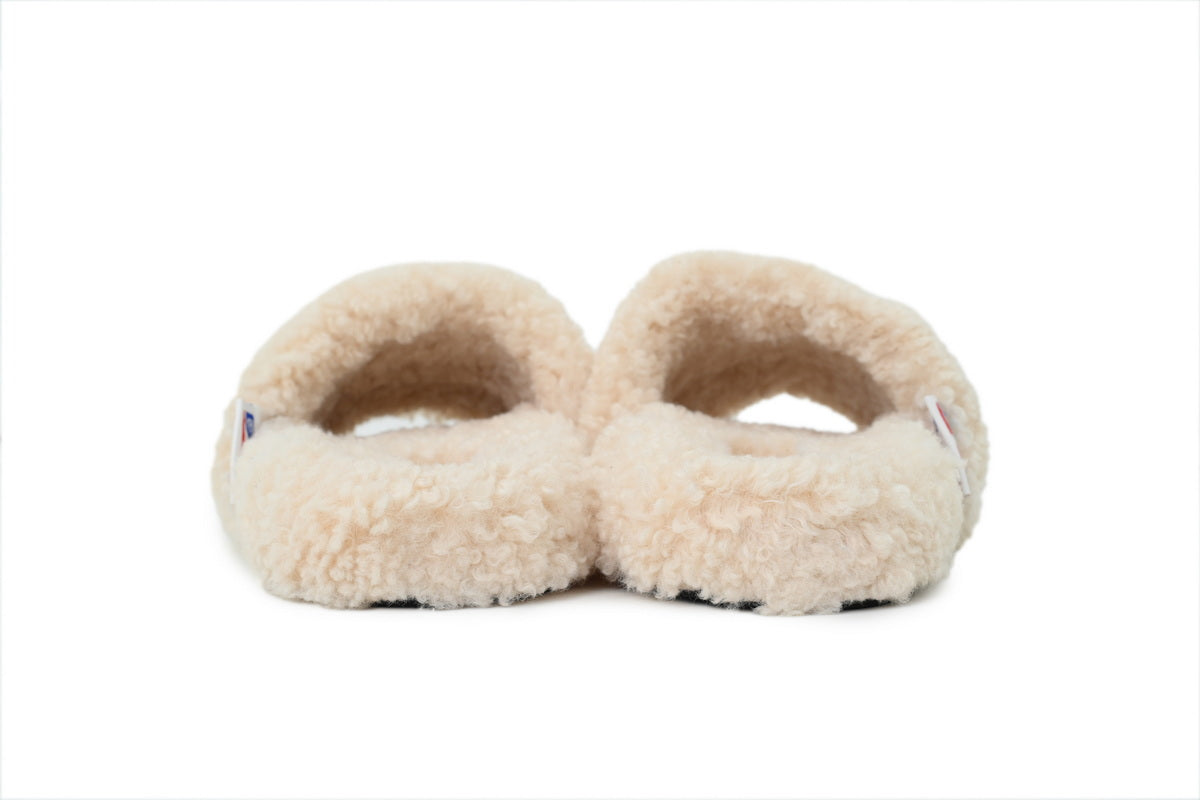 Balenciaga Furry Open Mule NBA Beige 654261 W2DO1 9796