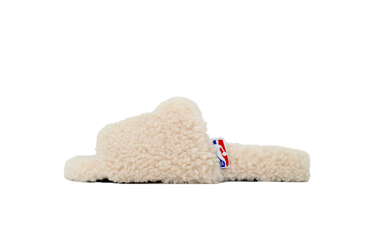 Balenciaga Furry Open Mule NBA Beige 654261 W2DO1 9796