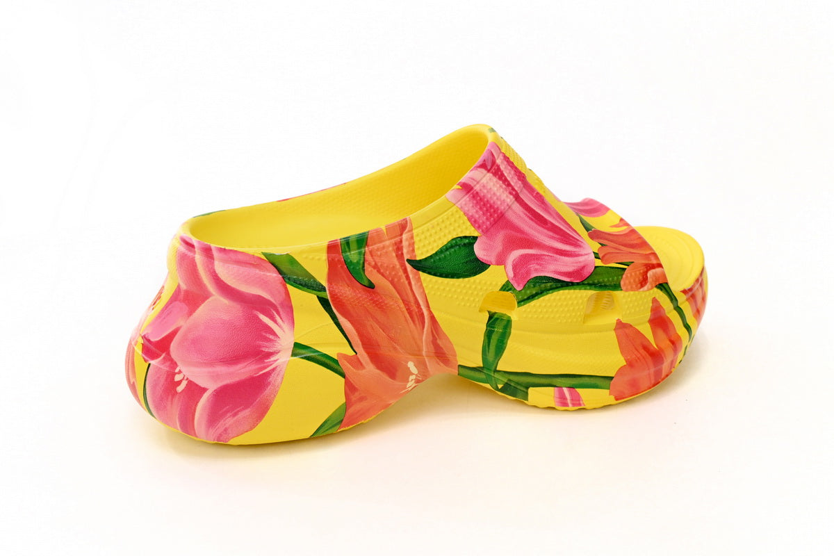 BALENCIAGA Pool Crocs Watermark Yellow 677389 W1S8F 7053