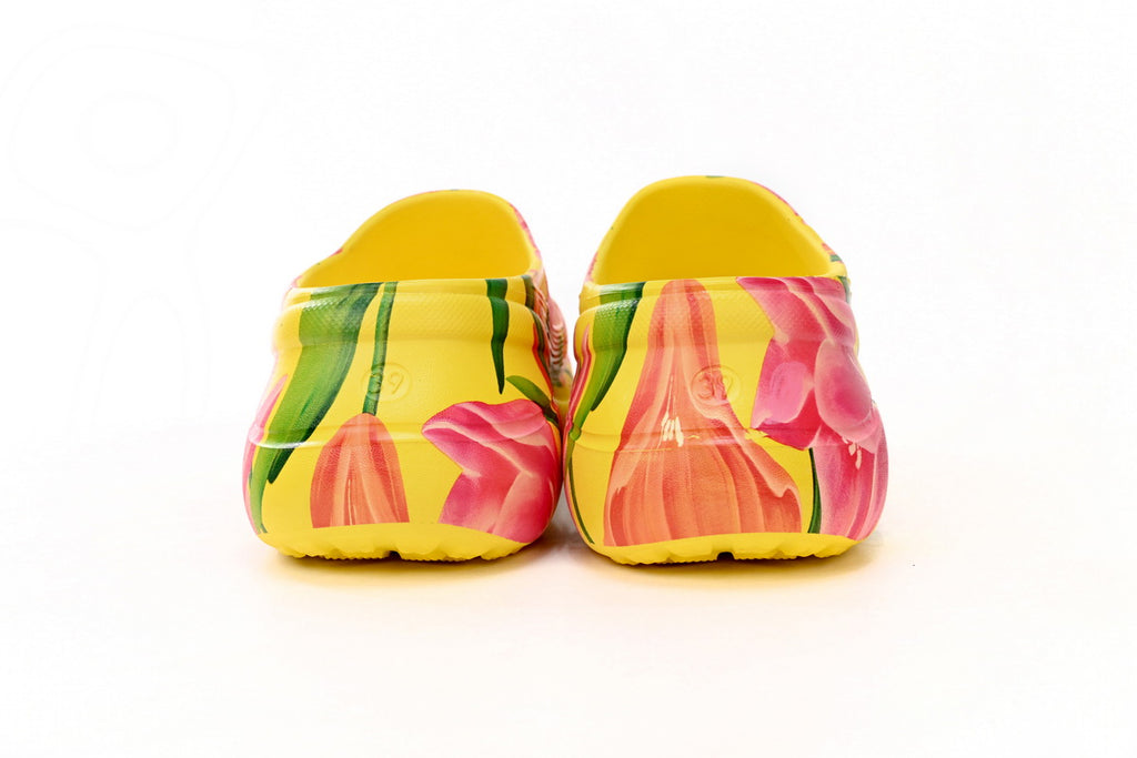 BALENCIAGA Pool Crocs Watermark Yellow 677389 W1S8F 7053