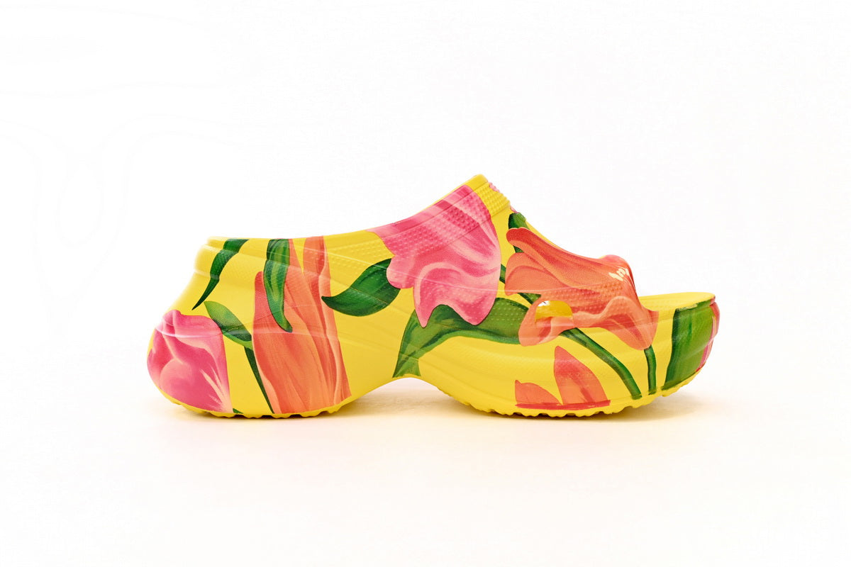 BALENCIAGA Pool Crocs Watermark Yellow 677389 W1S8F 7053