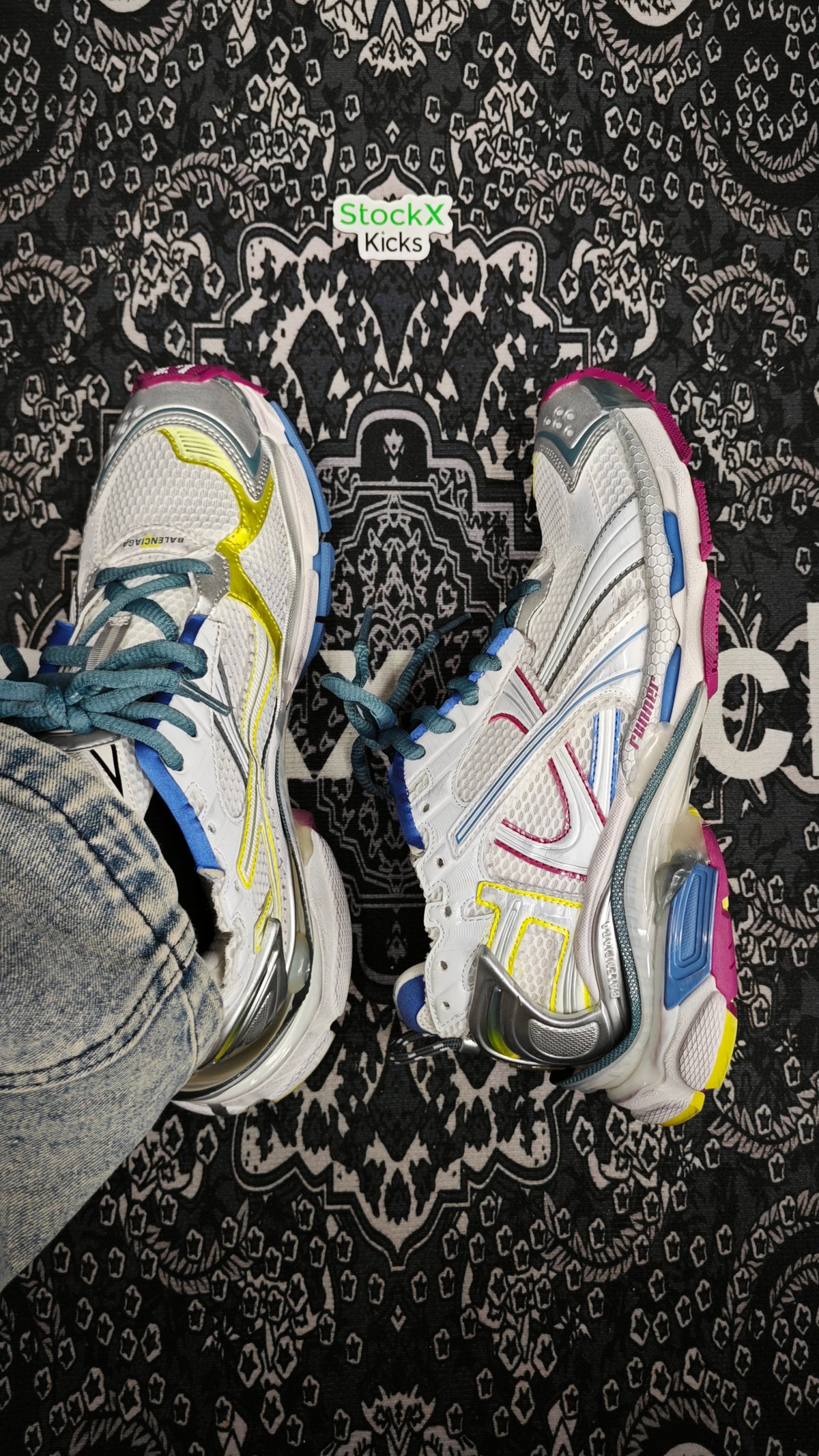 Balenciaga Runner Sneaker White Purple Blue 772767 W3RMU 9547