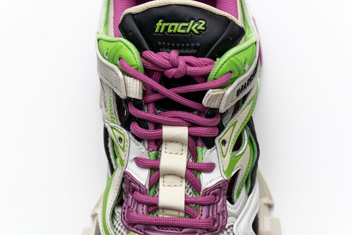 Balenciaga Track 2 Sneaker White Green Pink 568615 W2GN3 9199