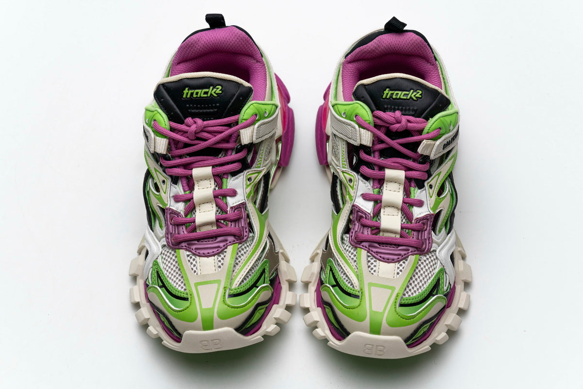 Balenciaga Track 2 Sneaker White Green Pink 568615 W2GN3 9199