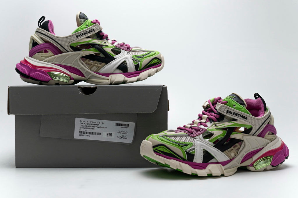 Balenciaga Track 2 Sneaker White Green Pink 568615 W2GN3 9199