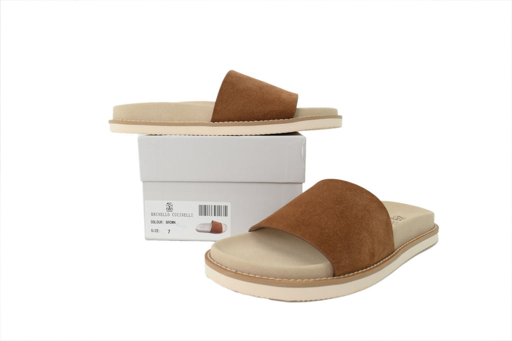 Brunello Cucinelli Slide Sandals Brown