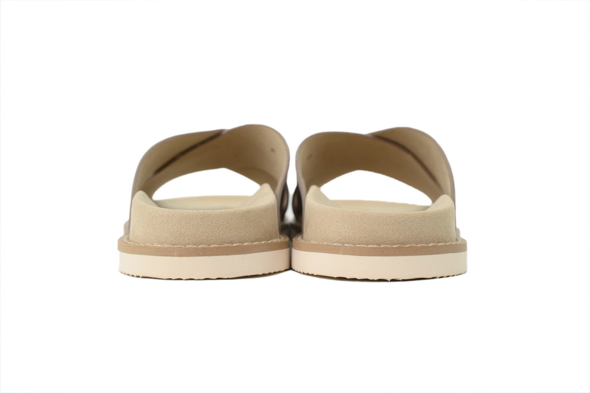 Brunello Cucinelli Suede Slide Sandals Beige