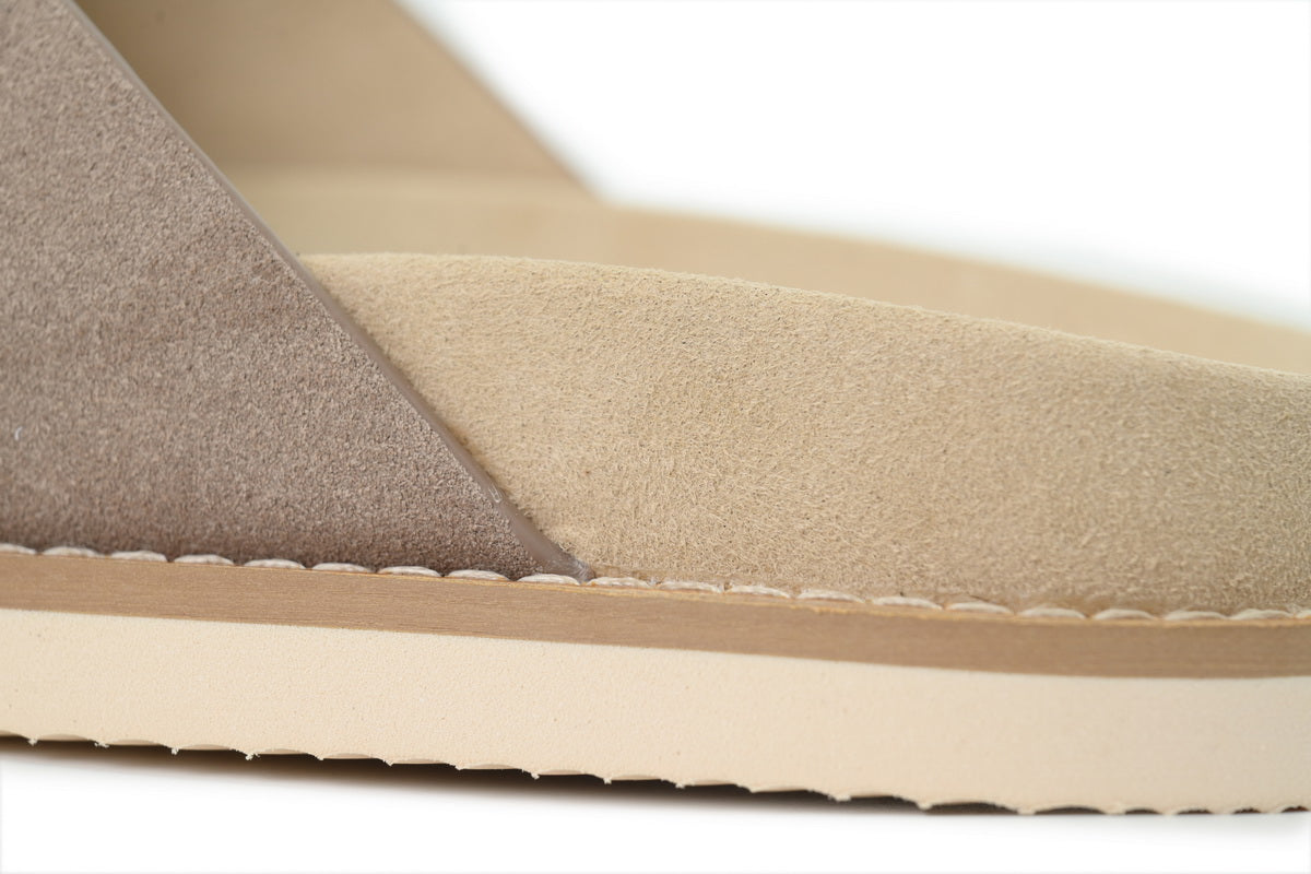 Brunello Cucinelli Suede Slide Sandals Beige
