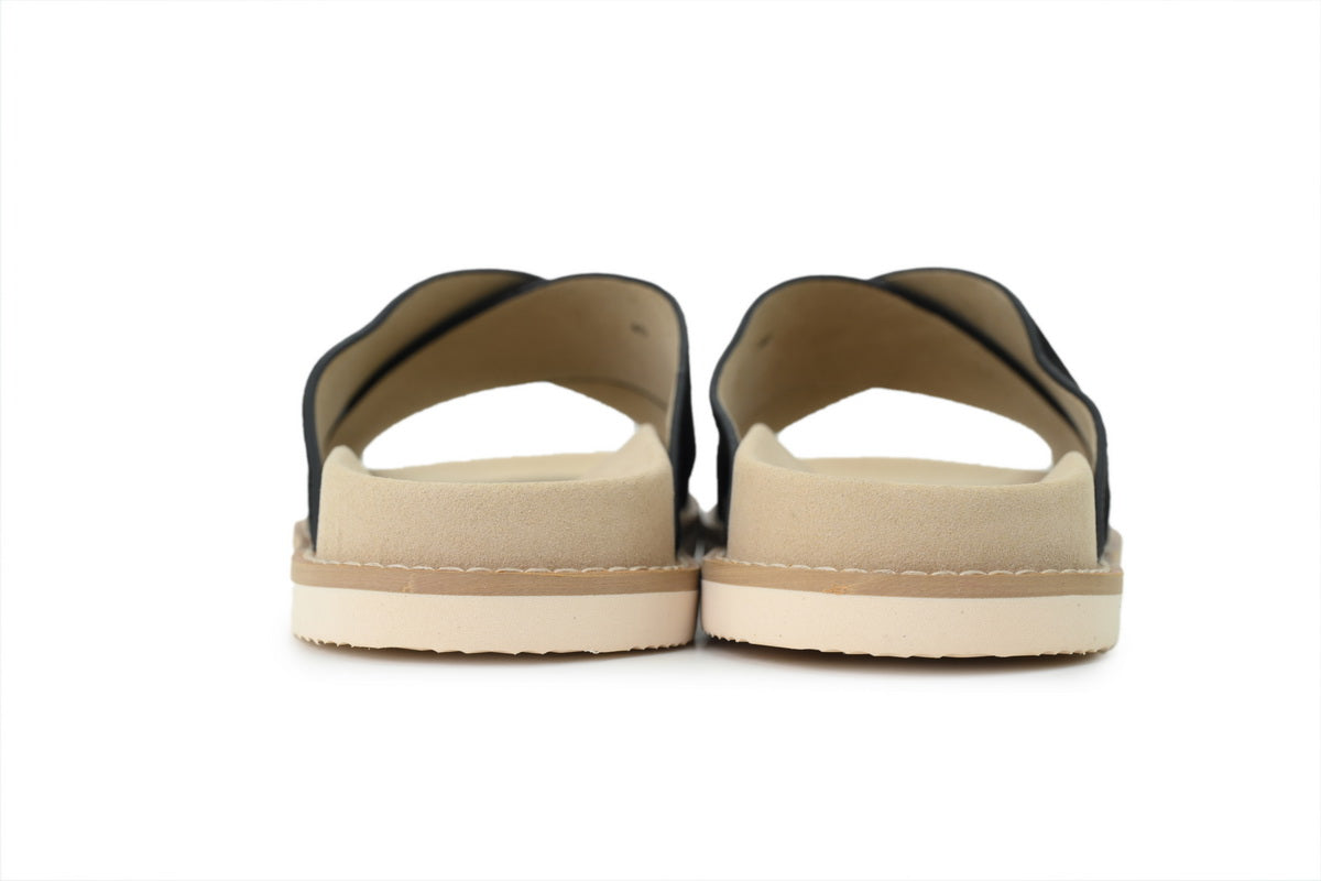 Brunello Cucinelli Suede Slide Sandals Black