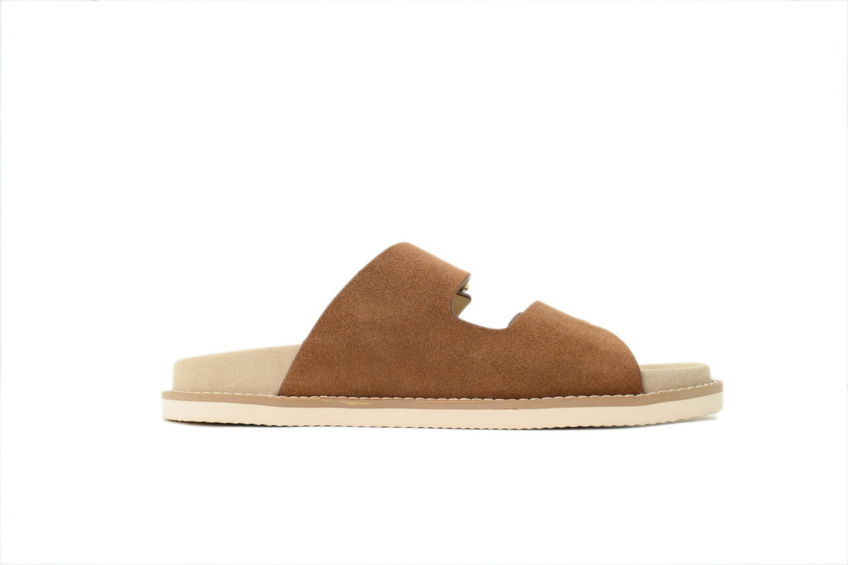 Brunello Cucinelli Suede Slide Sandals Brown