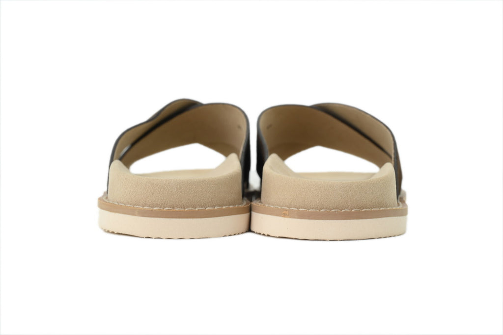 Brunello Cucinelli Suede Slide Sandals Coffee