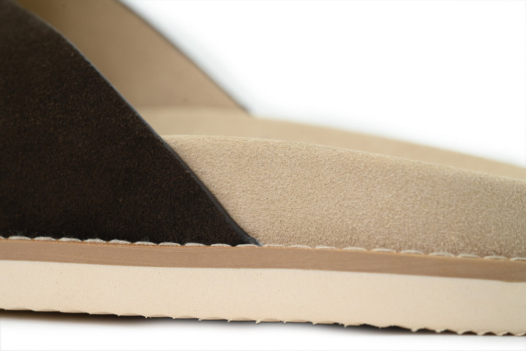 Brunello Cucinelli Suede Slide Sandals Coffee