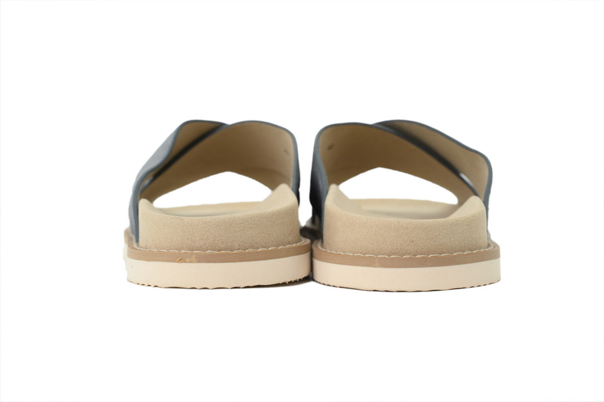 Brunello Cucinelli Suede Slide Sandals Grey
