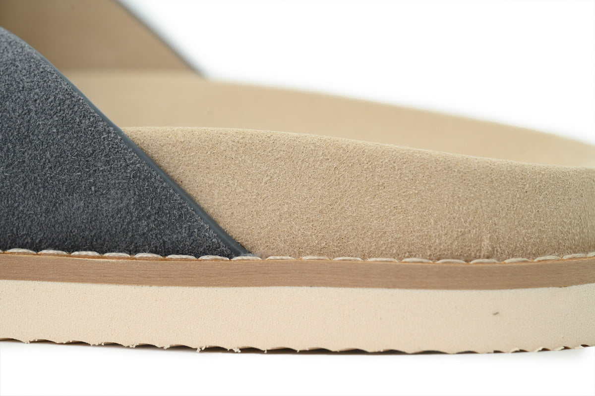 Brunello Cucinelli Suede Slide Sandals Grey