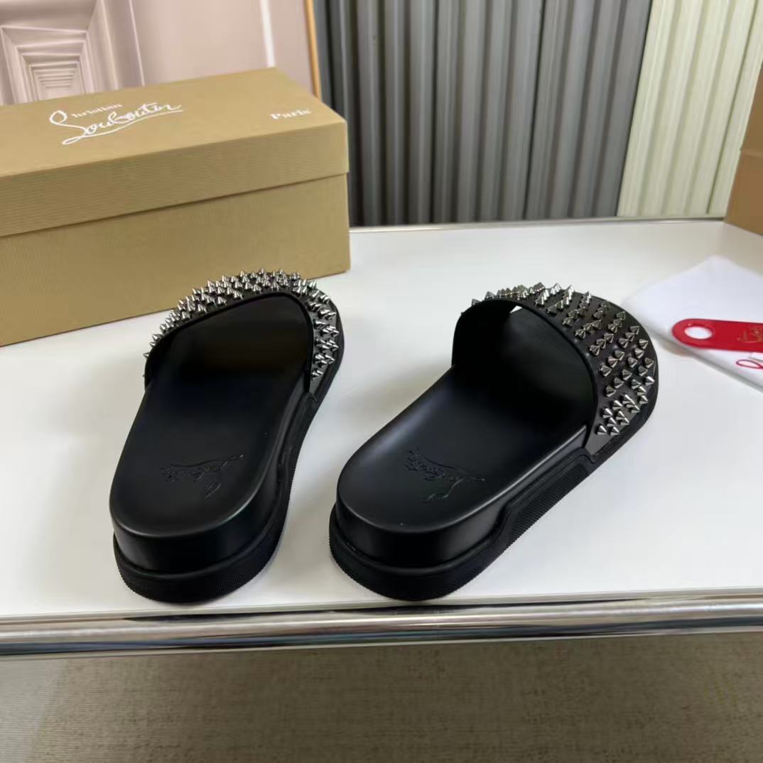 Christian Louboutin Pool Fun Flat Black Gun PB 1201293 BK58