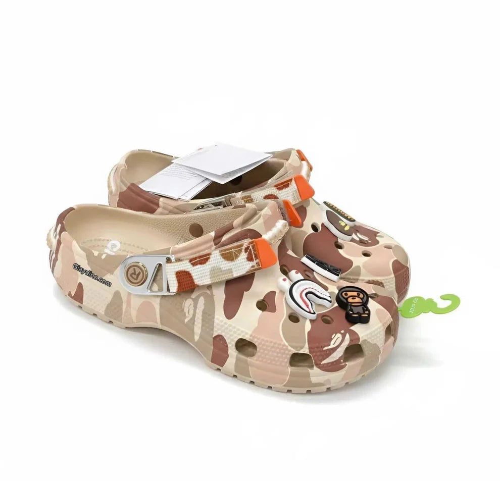 Crocs Classic Clog A Bathing Ape ABC Camo Brown YL