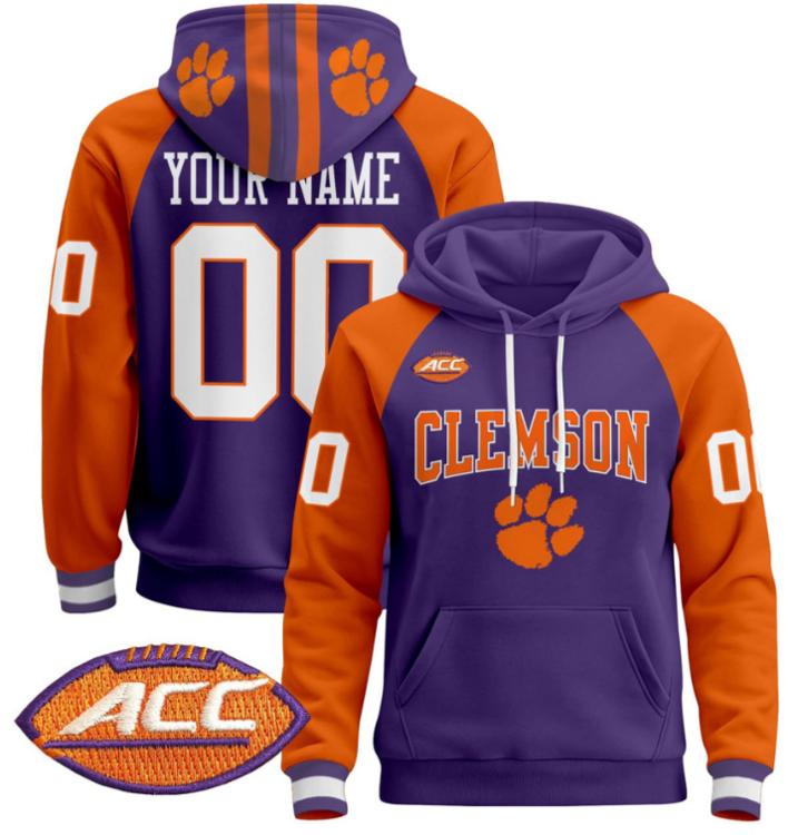 Unisex Custom Clemson Tigers Football Hoodie All Stitched