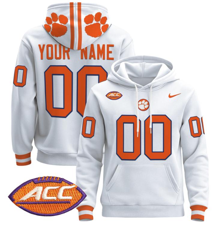 Unisex Custom Clemson Tigers Football Hoodie All Stitched