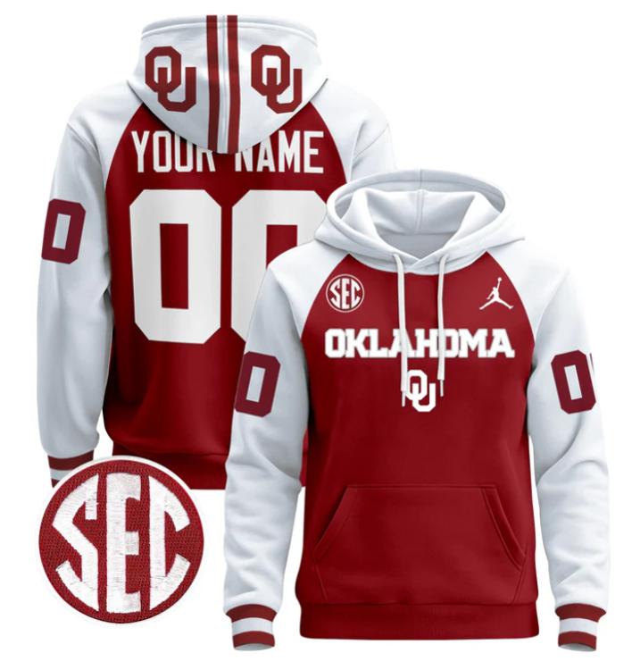 Unisex Custom Oklahoma Sooners Football Hoodie All Stitched