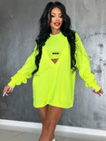 Loose Solid Color Round-Neck Mini Dresses & Vest Top Two Pieces Set