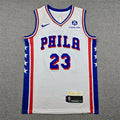 Mens 76ers #23 LeBron James Stitched Jersey White