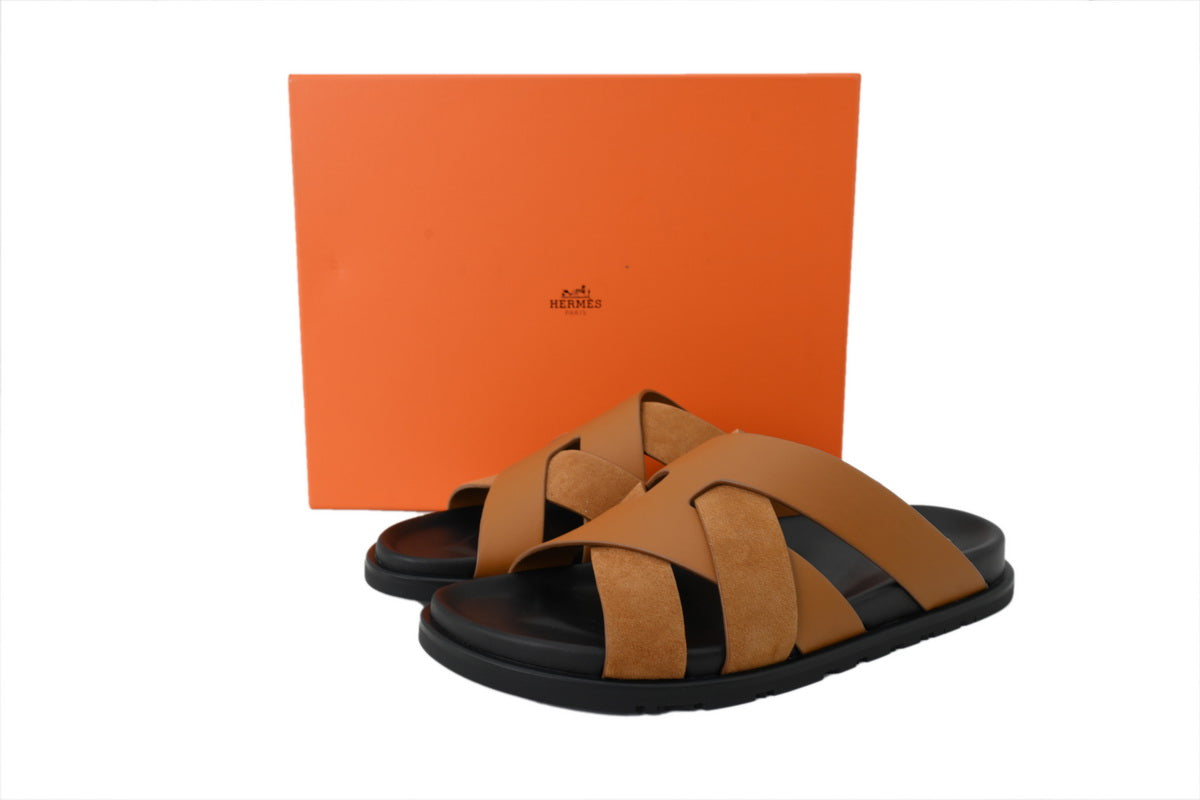 Hermes Kazimir Sandal Brown