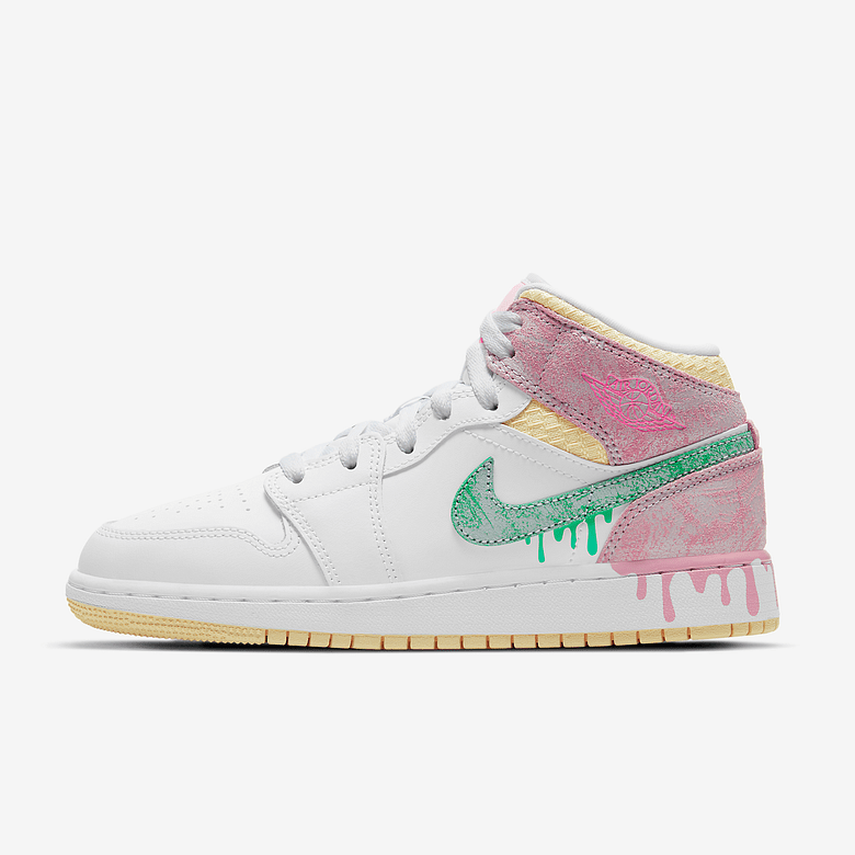 Air Jordan 1 Mid Paint Drip (PS) DD1666-100