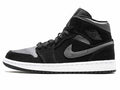 Air Jordan 1 Mid White Black Grey (GS) BQ6931-012