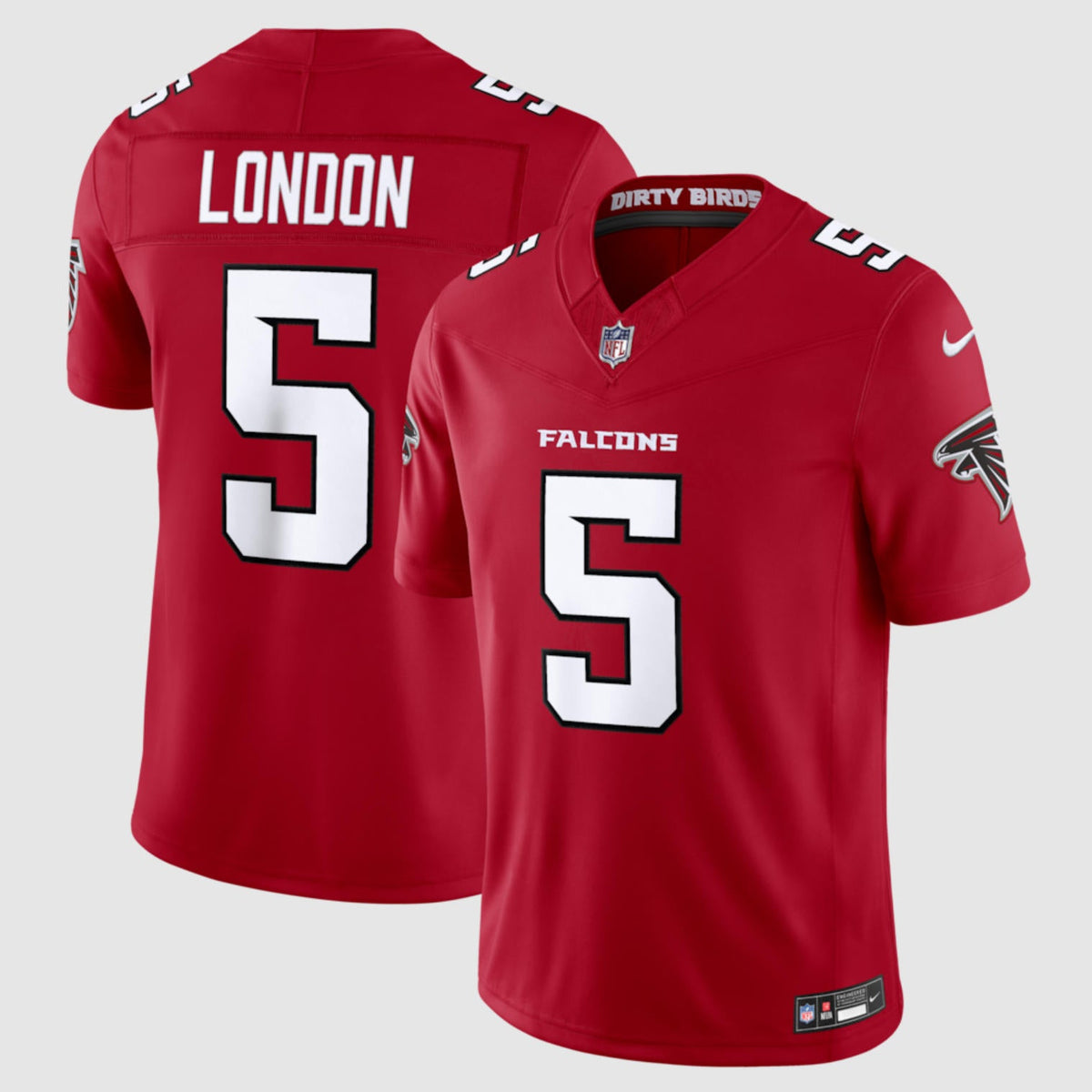Men’s Atlanta Falcons #5 Drake London Nike 2026 Red Alternate Vapor F.U.S.E. Limited Jersey