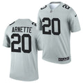 Men Las Vegas Raiders #20 Damon Arnette Nike 2021 Silver Inverted Legend Jersey