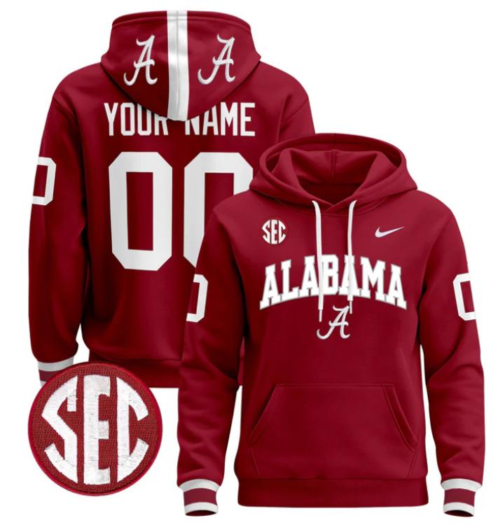 Unisex Custom Alabama Crimson Tide Football Hoodie All Stitched