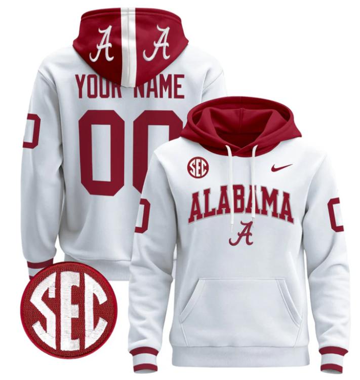 Unisex Custom Alabama Crimson Tide Football Hoodie All Stitched