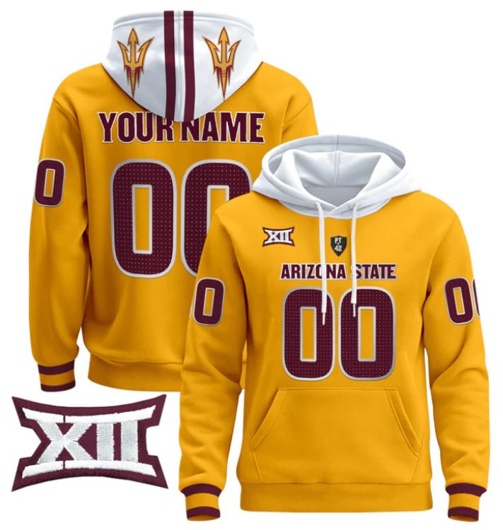 Unisex Custom Arizona State Sun Devils Football Hoodie All Stitched