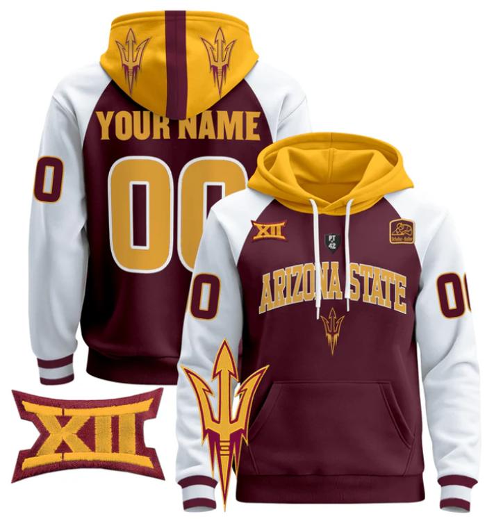 Unisex Custom Arizona State Sun Devils Football Hoodie All Stitched
