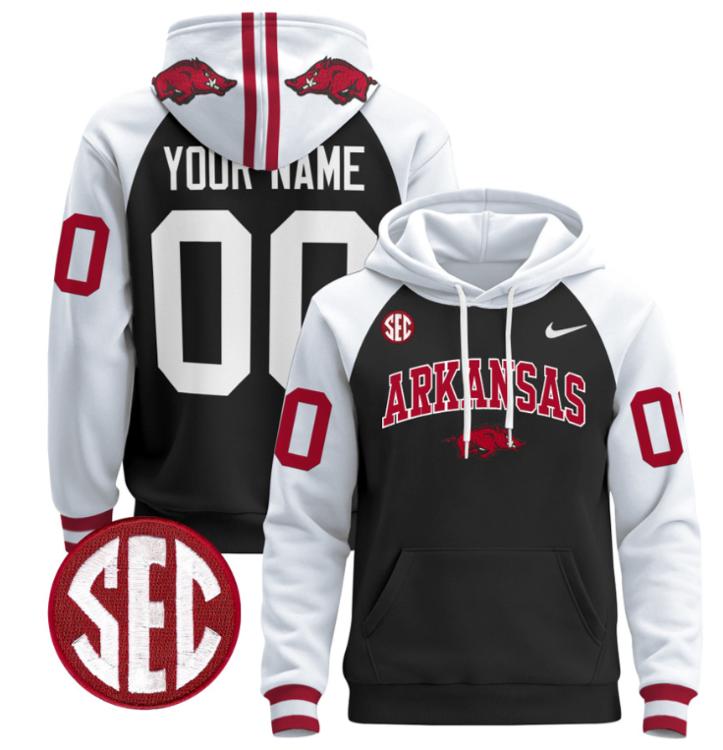 Unisex Custom Arkansas Razorbacks Football Hoodie All Stitched