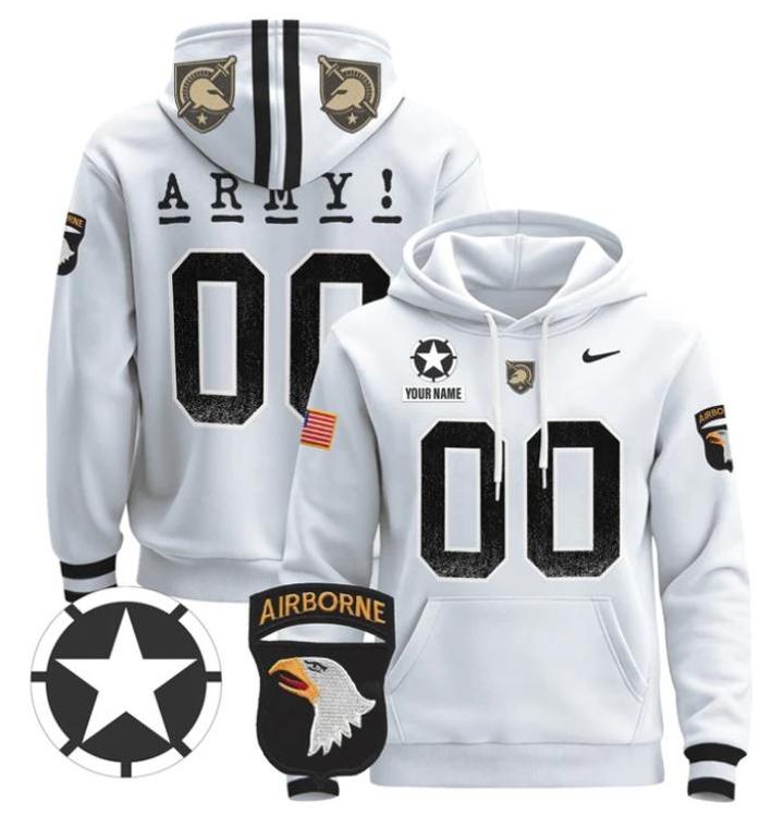 Unisex Custom Army Black Knights Football Hoodie All Stitched