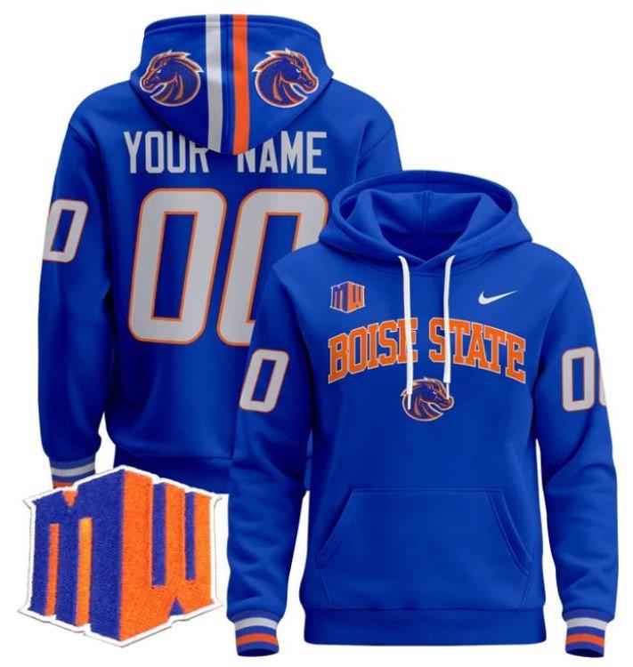 Unisex Custom Boise State Broncos Football Hoodie All Stitched