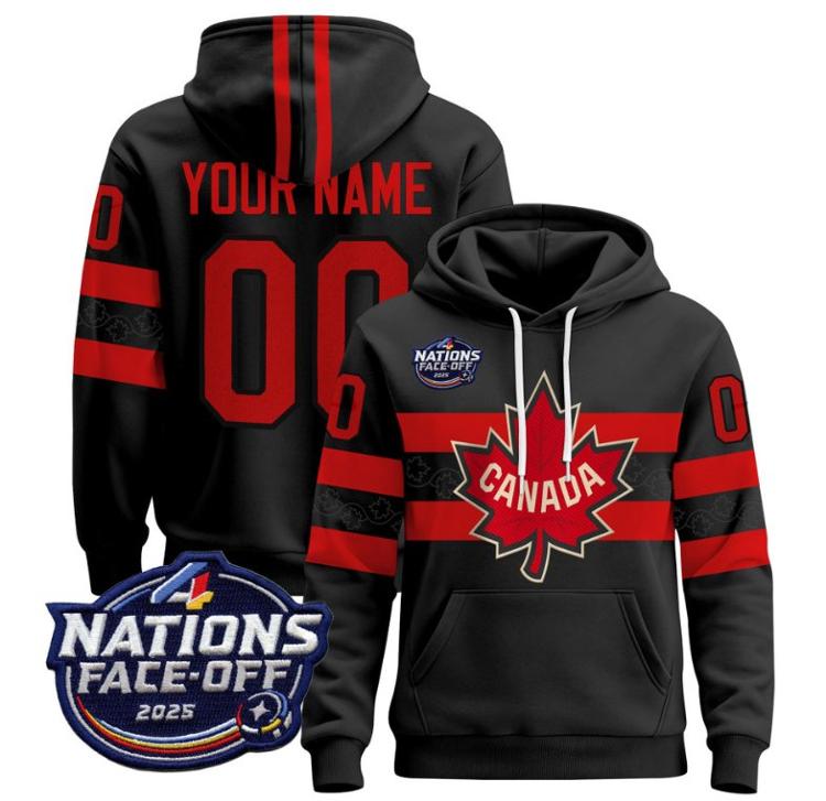 Unisex Custom Canada 4 Nations Face Off 2025 Hockey Hoodie All Stitched