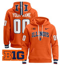 Unisex Custom Illinois Fighting Illini Football Hoodie All Stitched